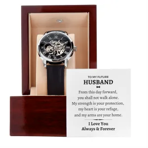 Men's Openwork Luxury Watch Leather Strap Gift for Fiancé | Boyfriend -  OPW_GROOM M48