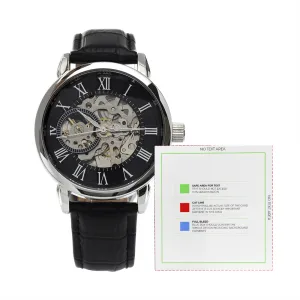 Men's Openwork Luxury Watch Leather Strap