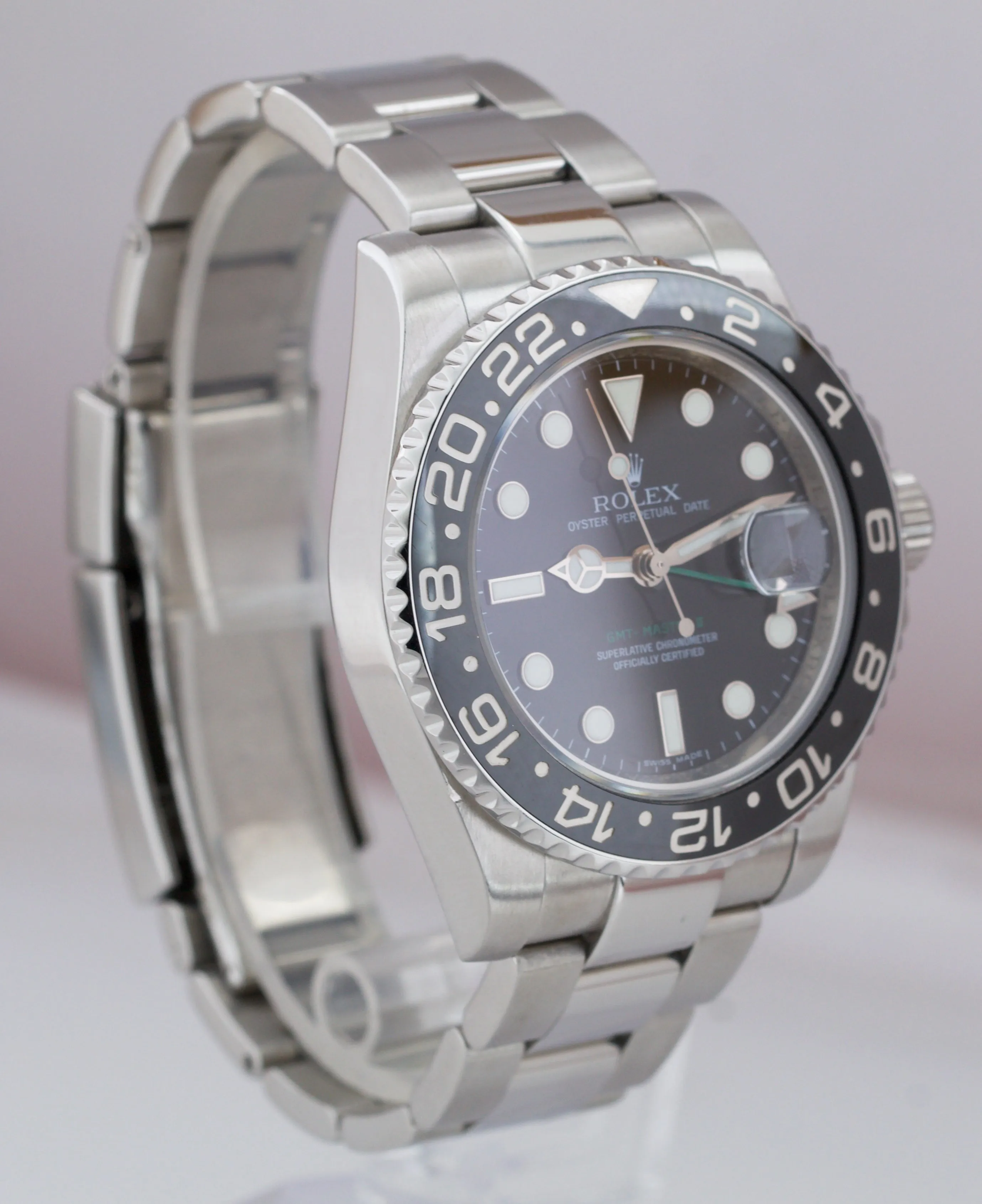 Men's Rolex GMT-Master II Black 40mm Ceramic Stainless Steel Watch 116710 LN