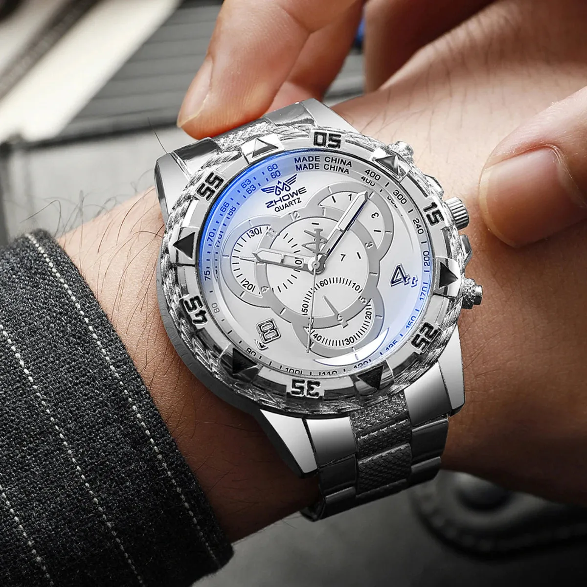 Men's Stylish Stainless Steel Quartz Watch - Perfect Birthday Gift