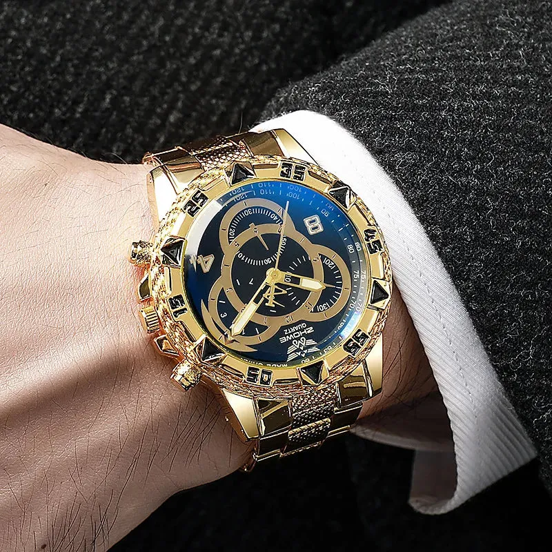 Men's Stylish Stainless Steel Quartz Watch - Perfect Birthday Gift