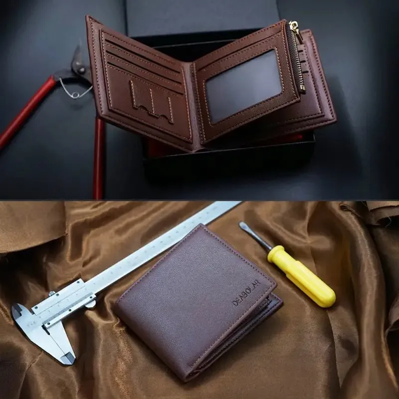 Men's Wallet Zipper with High-Quality Leather & Secure Zippered Closure