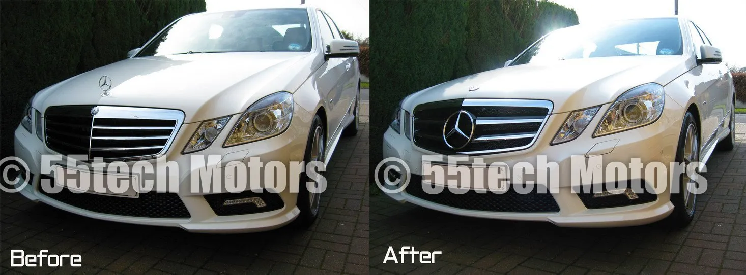 Mercedes Benz W212 E-Class Grille 2 Fin with LED Illuminated Star