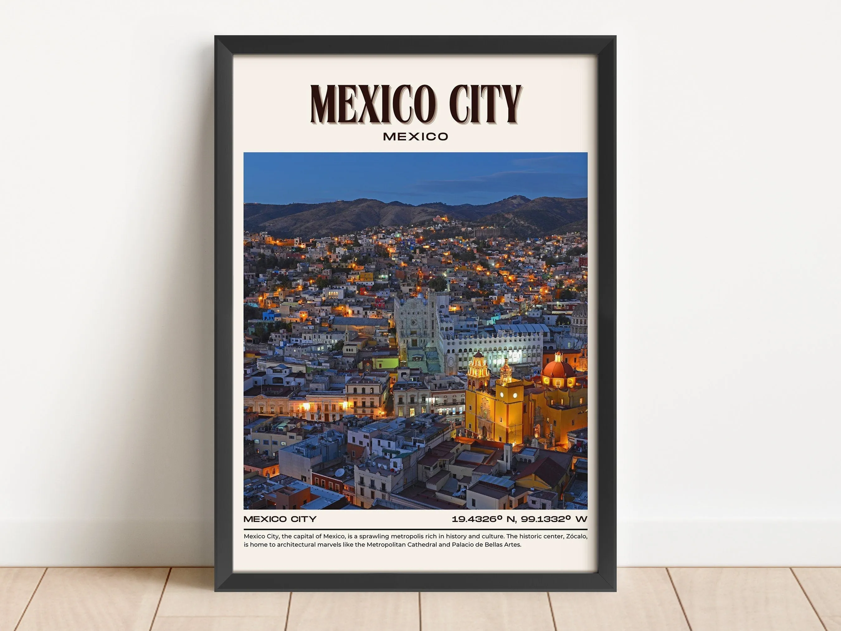 Mexico City Vintage Wall Art, Mexico