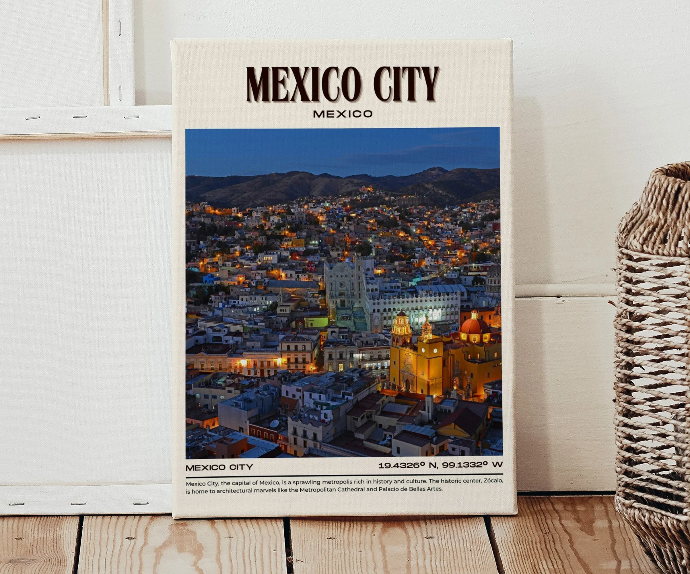 Mexico City Vintage Wall Art, Mexico