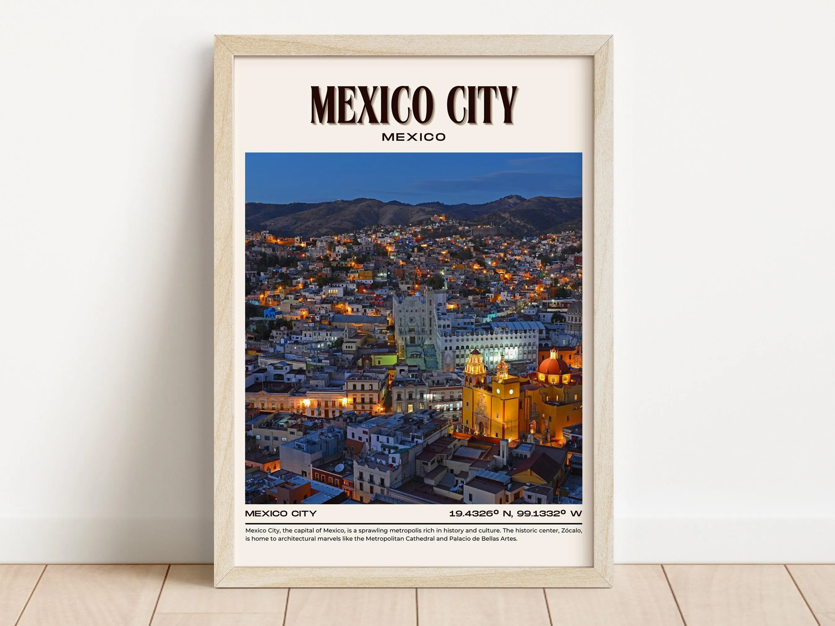 Mexico City Vintage Wall Art, Mexico