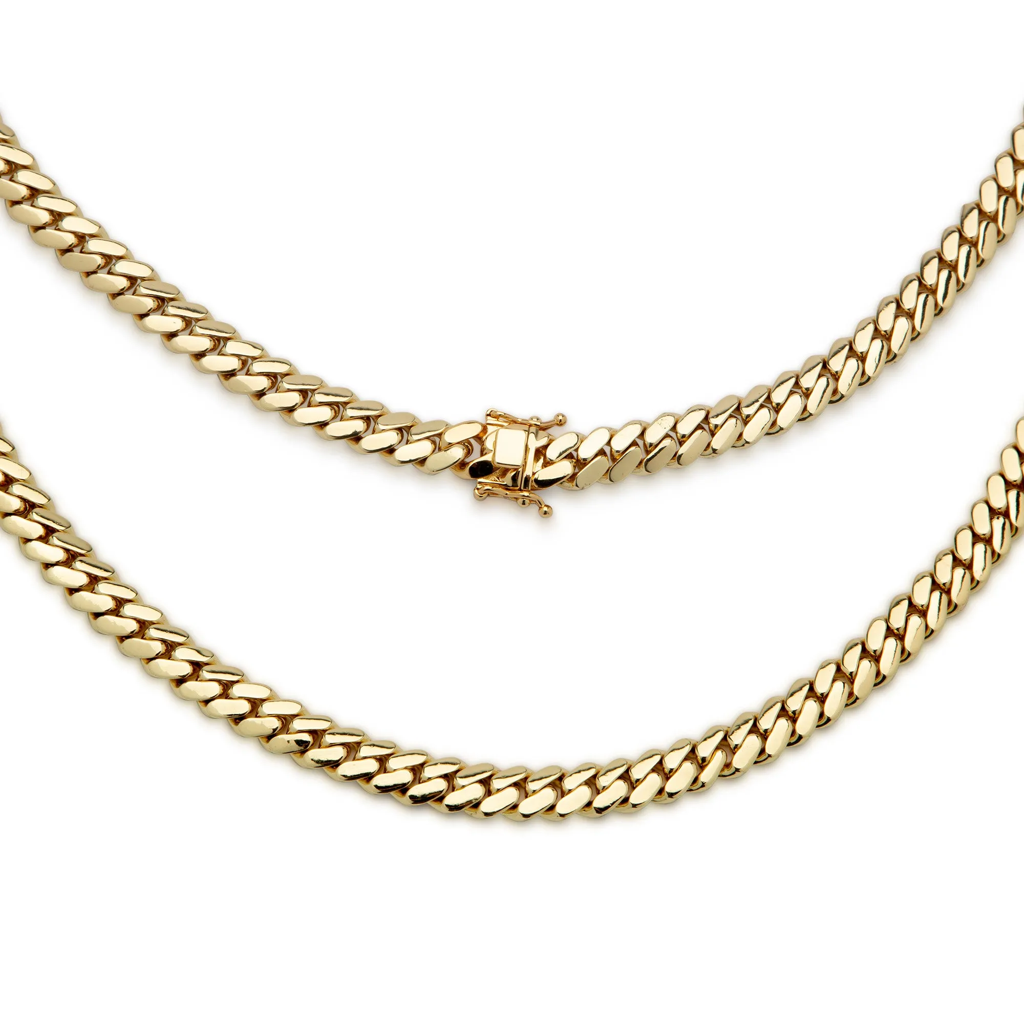 Miami Cuban Link Chain Necklace 14K Gold Premium Plated 10-24 mm Men Jewelry 24 inch