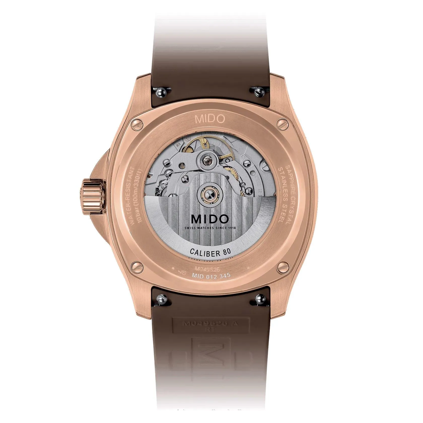 Mido Multifort TV watch big date 39x40mm automatic brown steel finish pvd gold pink m049.526.37.291.00