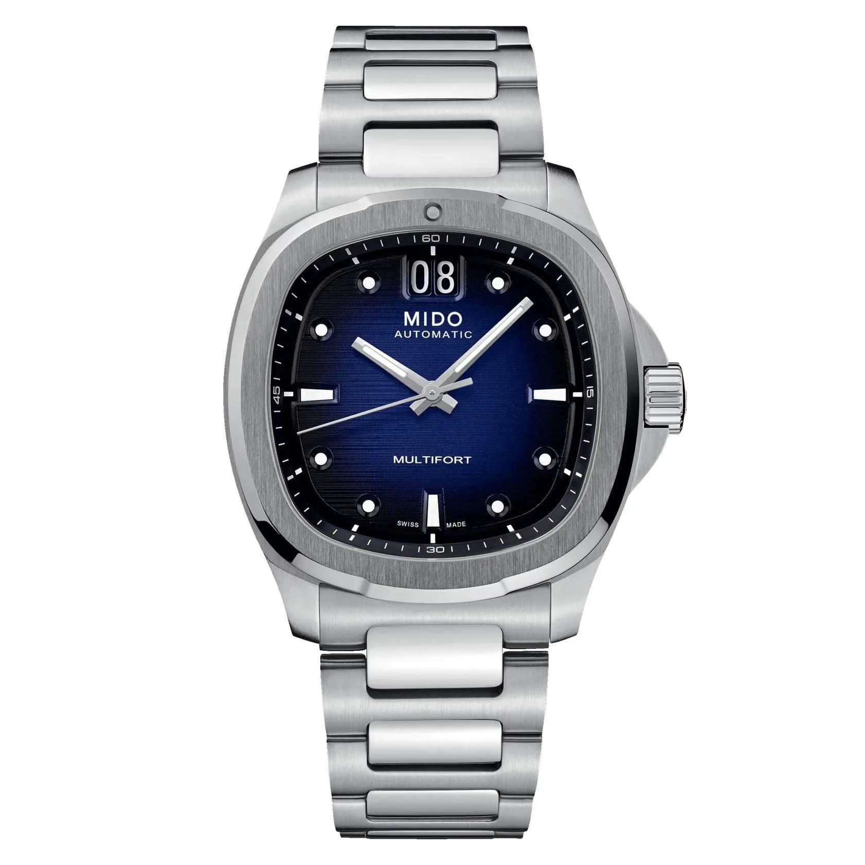 Mido Multifort TV watch big date 40mm blue automatic steel m049.526.11.041.00