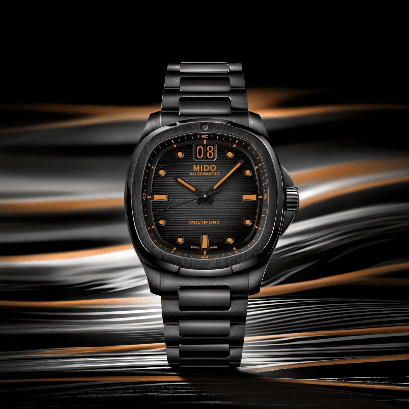 Mido Multifort TV watch big date 40mm Gray Automatic Steel Finish Pvd Black M049.526.33.081.00