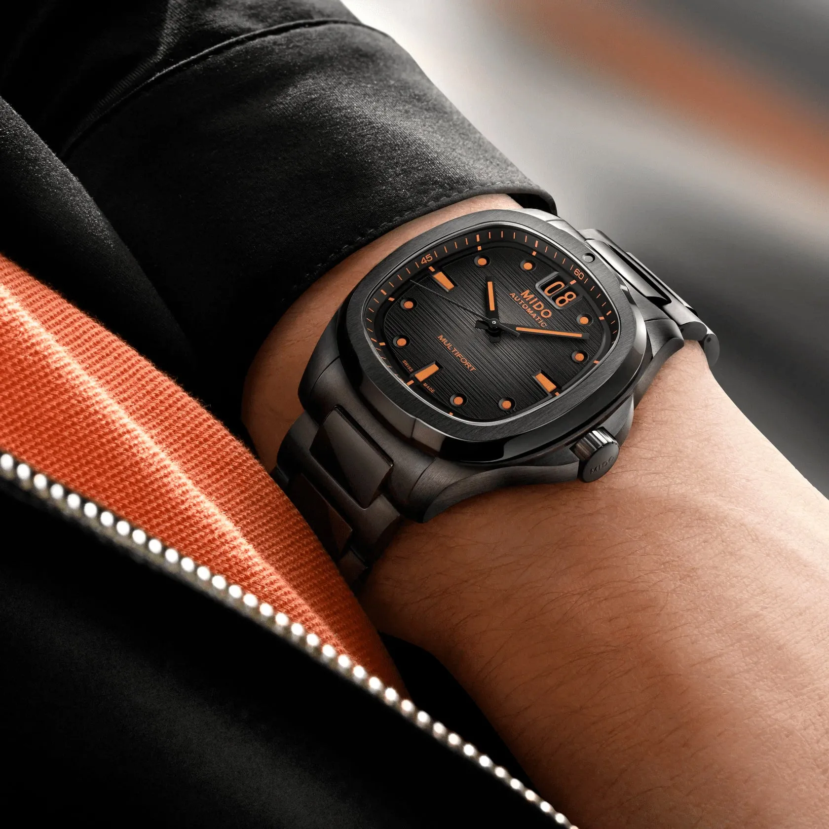 Mido Multifort TV watch big date 40mm Gray Automatic Steel Finish Pvd Black M049.526.33.081.00