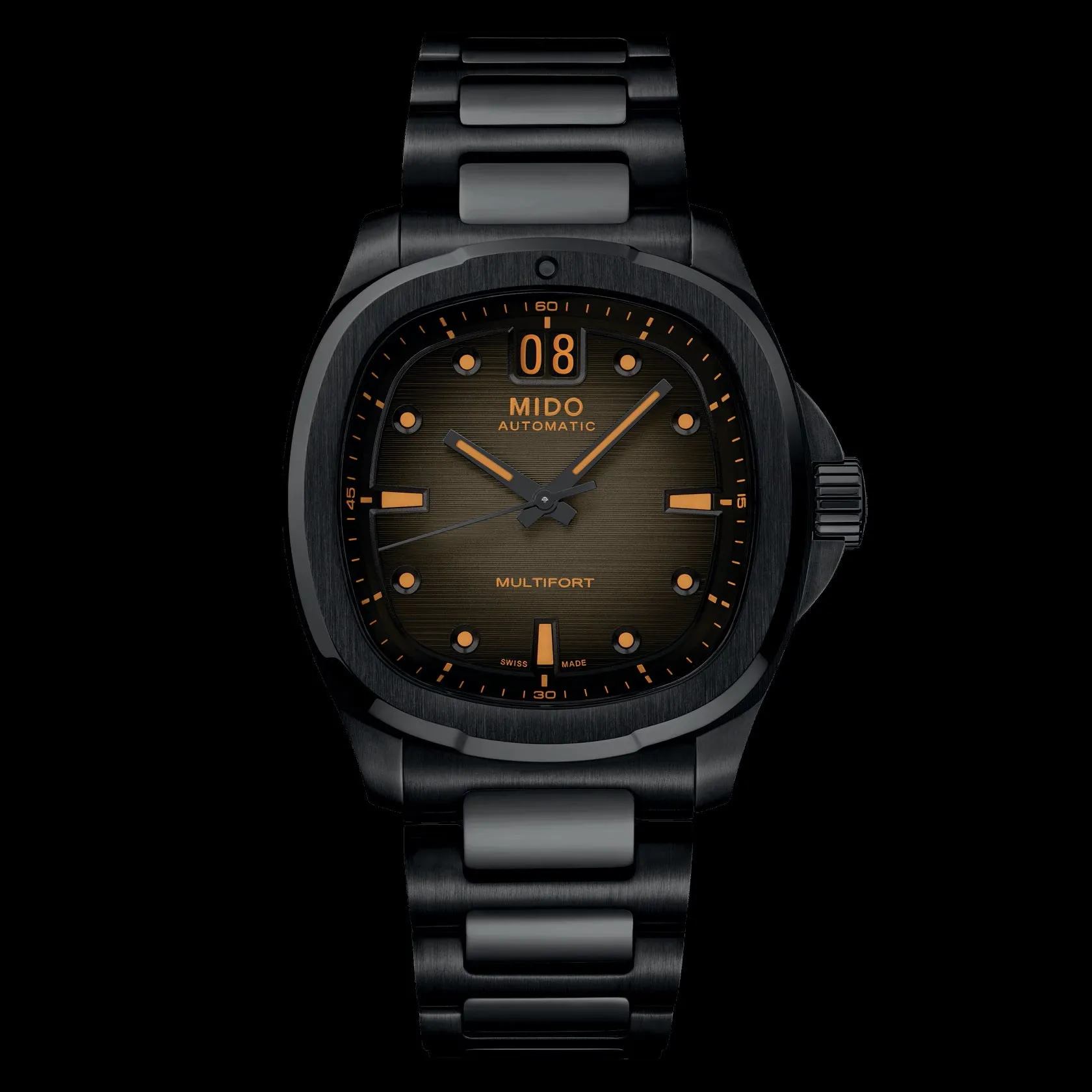 Mido Multifort TV watch big date 40mm Gray Automatic Steel Finish Pvd Black M049.526.33.081.00