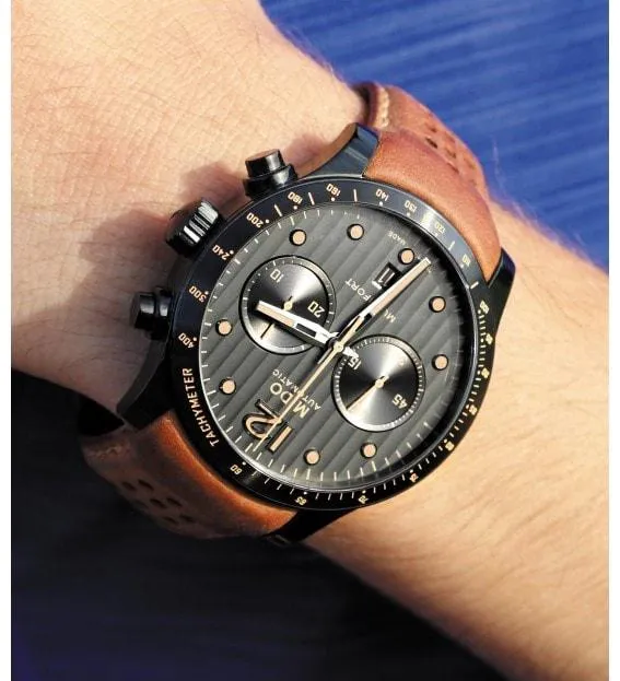 Mido Multioft Chronograph Adventure 44mm Automatic Automatic Steel Finition Pvd Black M025.627.36.061.10