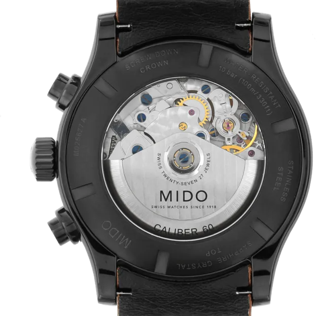 Mido Multioft Chronograph Adventure 44mm Automatic Automatic Steel Finition Pvd Black M025.627.36.061.10