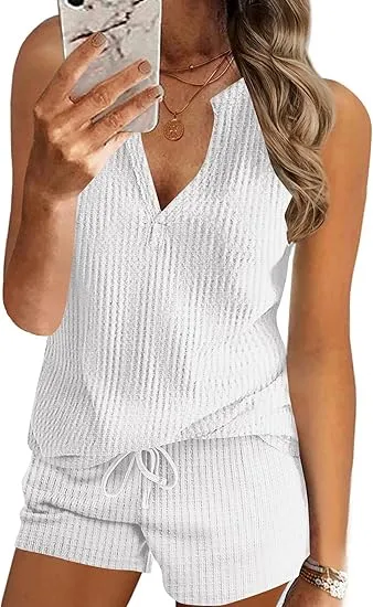 Mila - Lässiges Sport V-Ausschnitt Sommer T-Shirt Damen Set