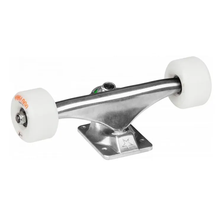 Mini Logo Skateboard Trucks Assembly Raw 7.63 / 53mm 90a Wheels Undercarriage Bundle