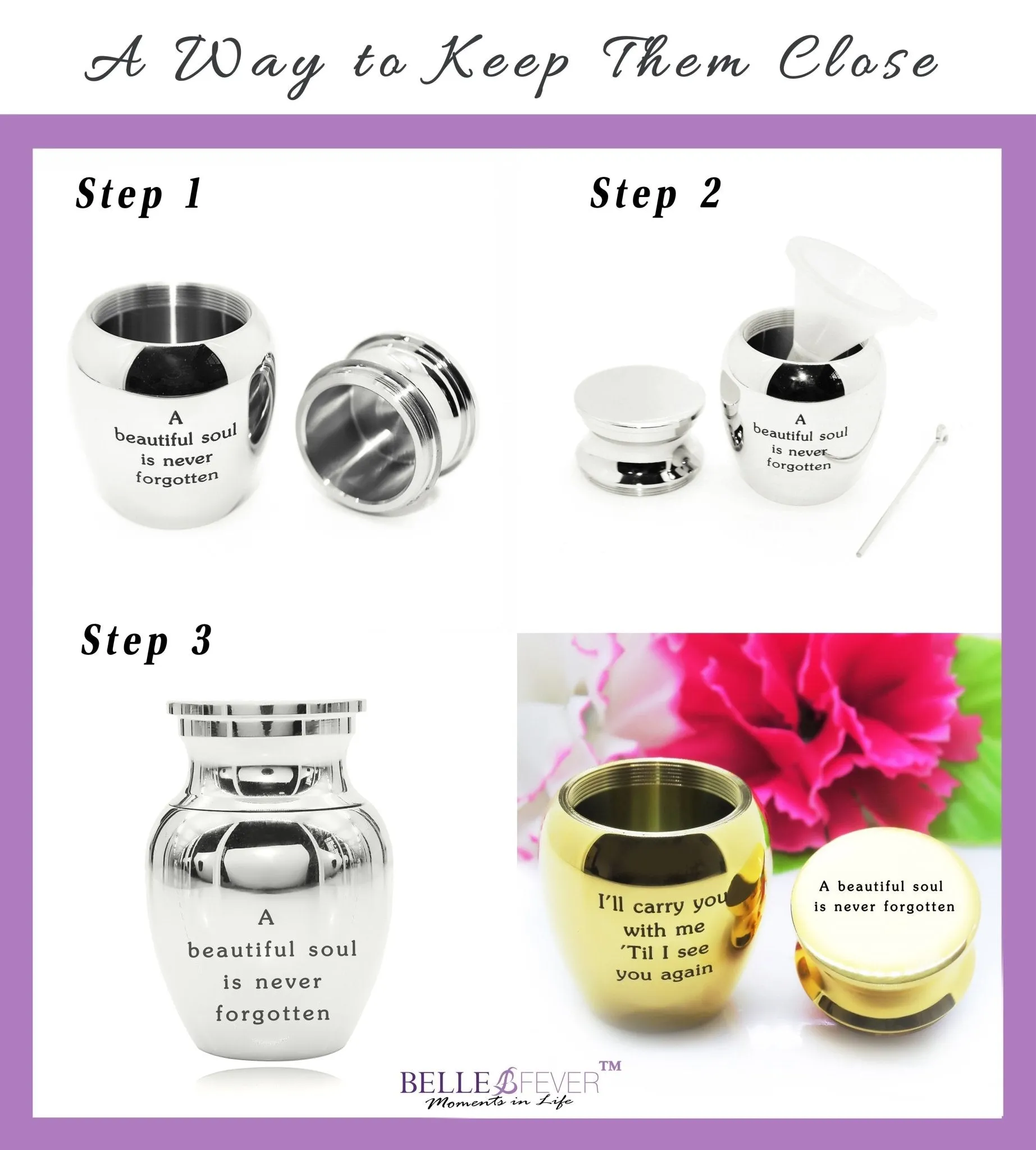 MINI Personalised Photo Keepsake Urn in Luxury Gift Box