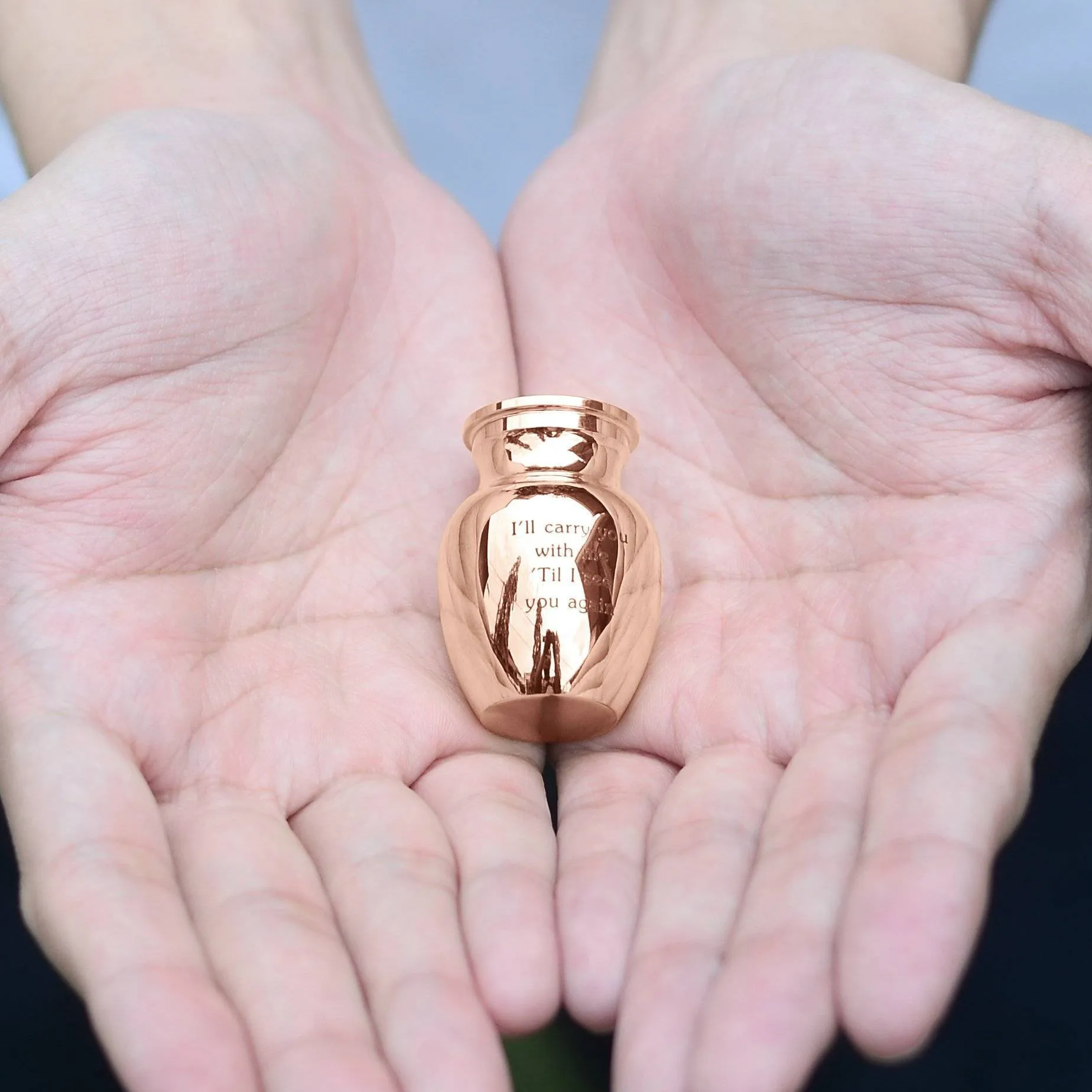 MINI Personalised Photo Keepsake Urn in Luxury Gift Box