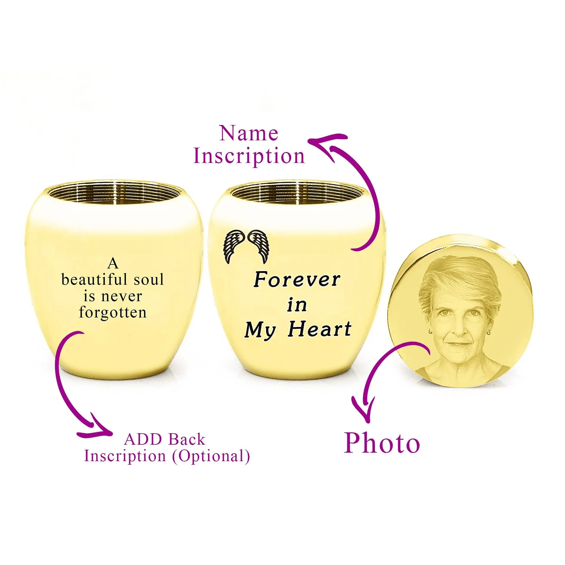 MINI Personalised Photo Keepsake Urn in Luxury Gift Box