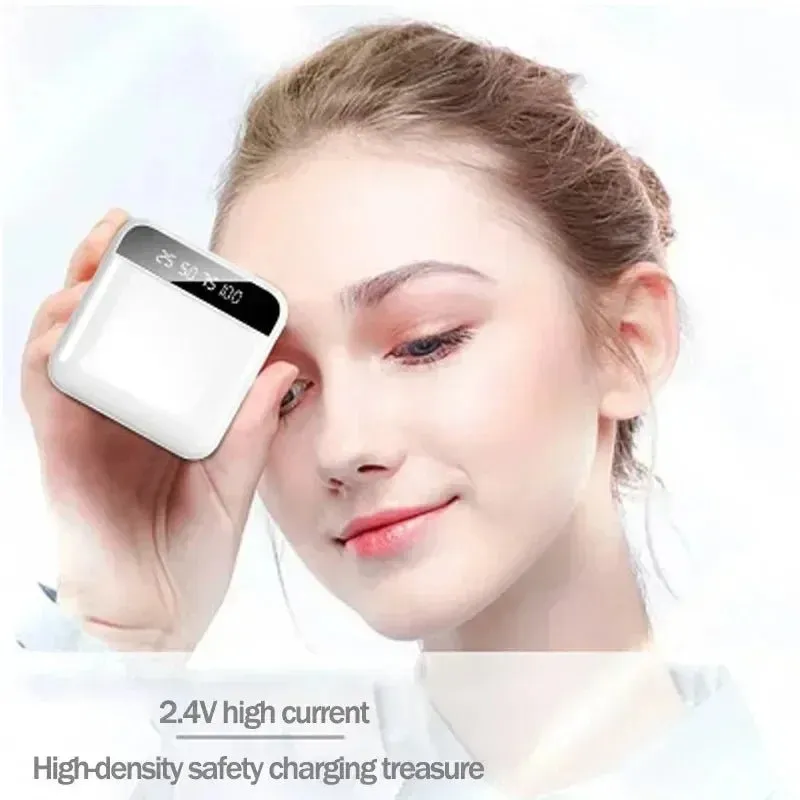 Mini Portable Power Bank Fast Charging Pocket-Sized with LED Flashlight Digital Display Mobile Phone Accessory