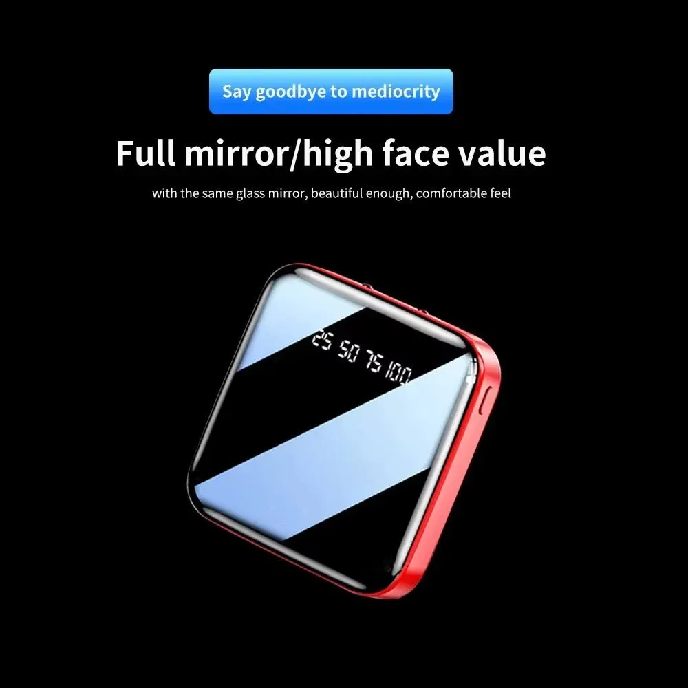Mini Portable Power Bank Fast Charging Pocket-Sized with LED Flashlight Digital Display Mobile Phone Accessory