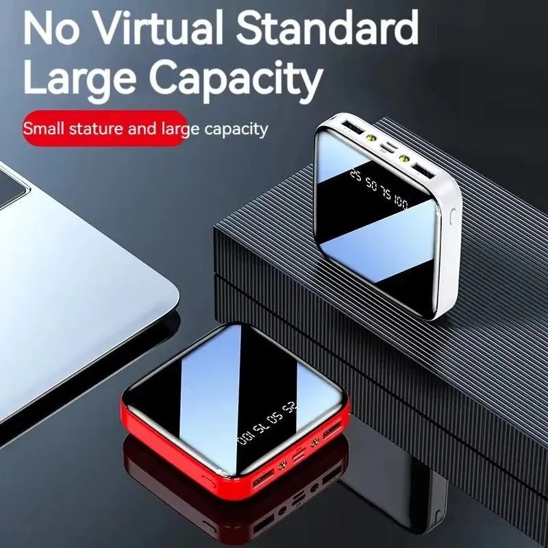 Mini Portable Power Bank Fast Charging Pocket-Sized with LED Flashlight Digital Display Mobile Phone Accessory