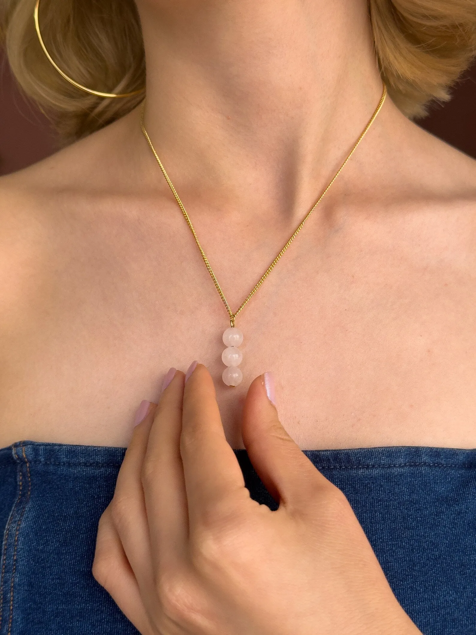 Minimalist Rose Quartz Necklace