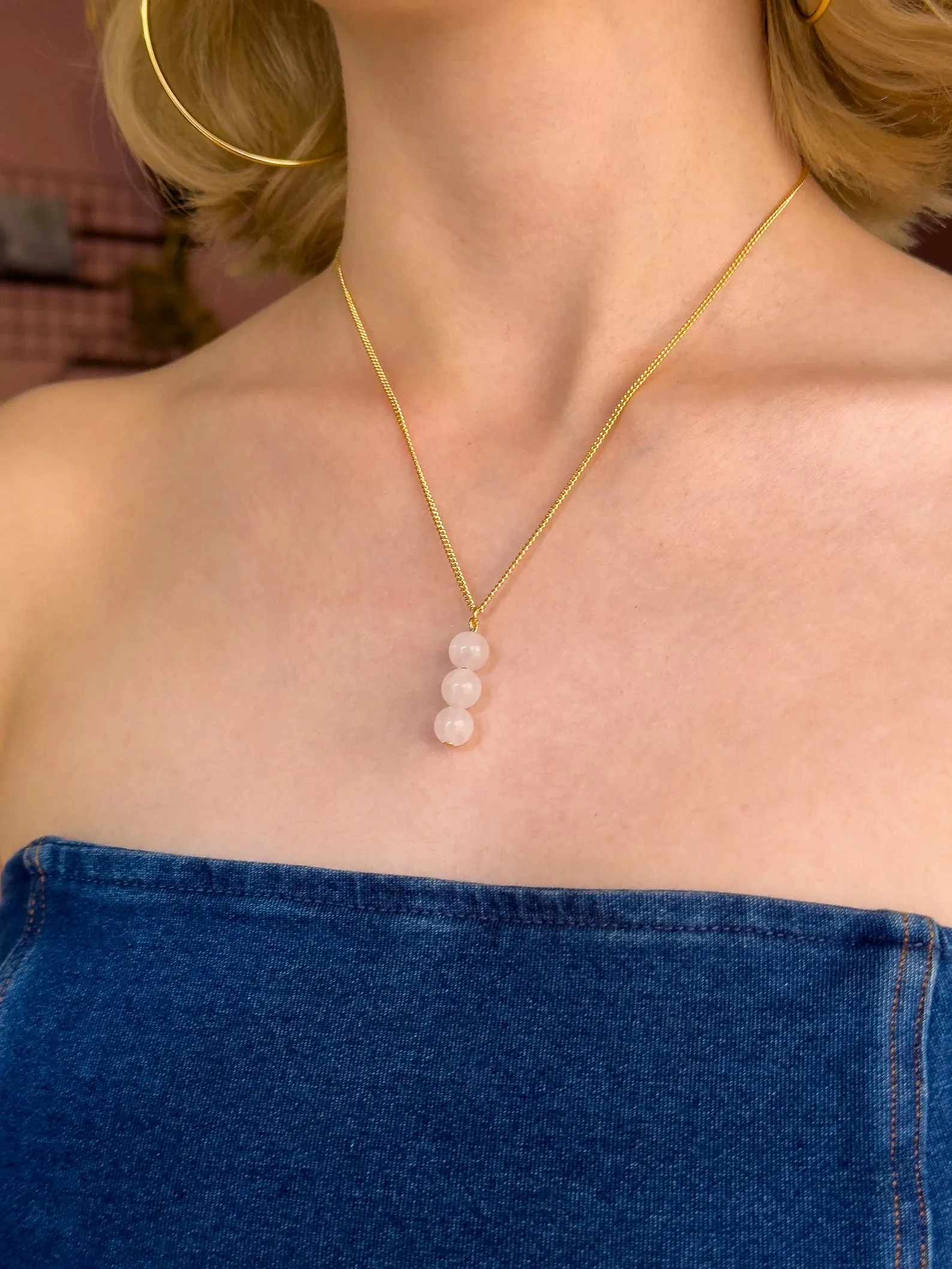Minimalist Rose Quartz Necklace