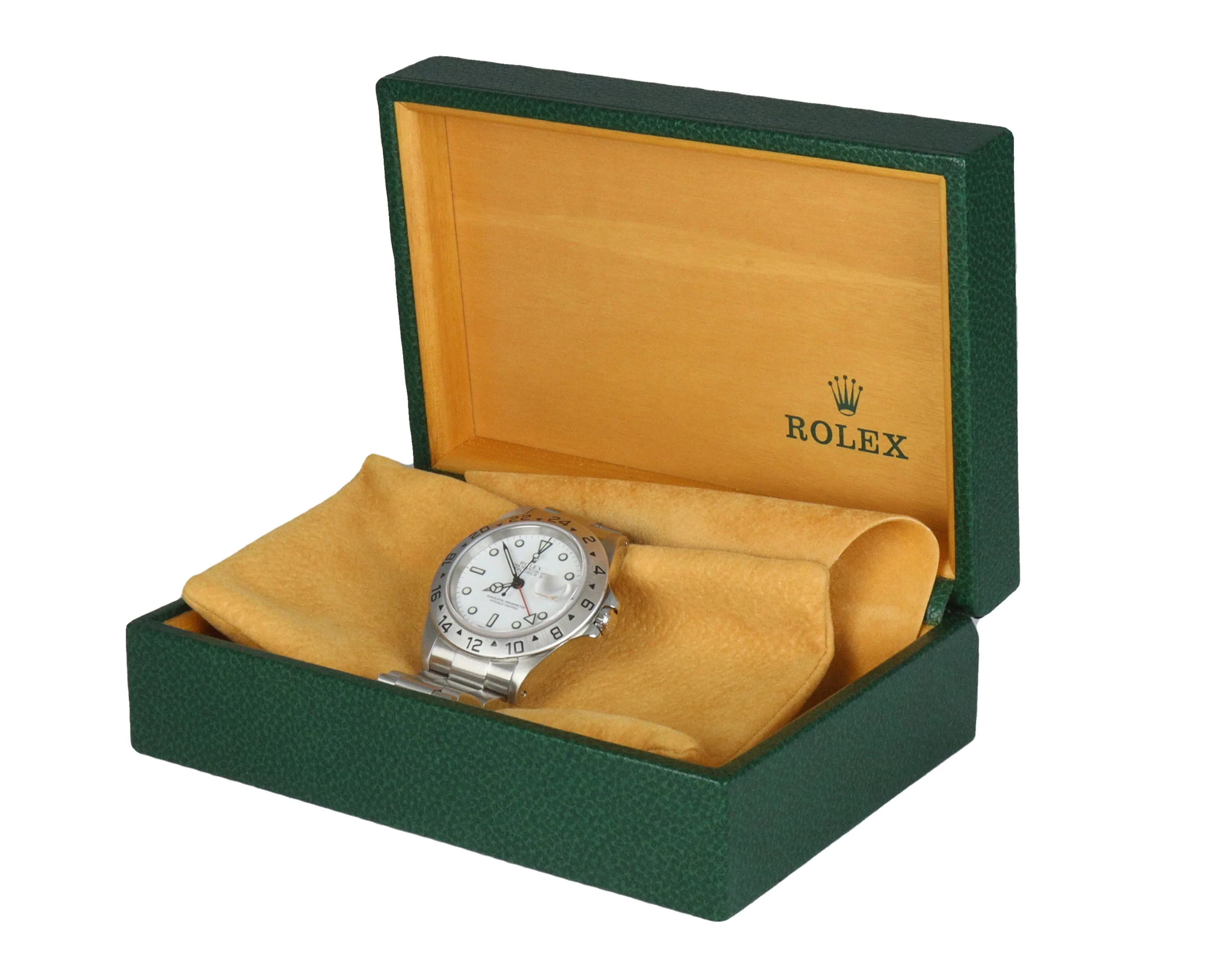 MINT 2002 Rolex Explorer II 16570 White Stainless Steel 40mm GMT Automatic SEL