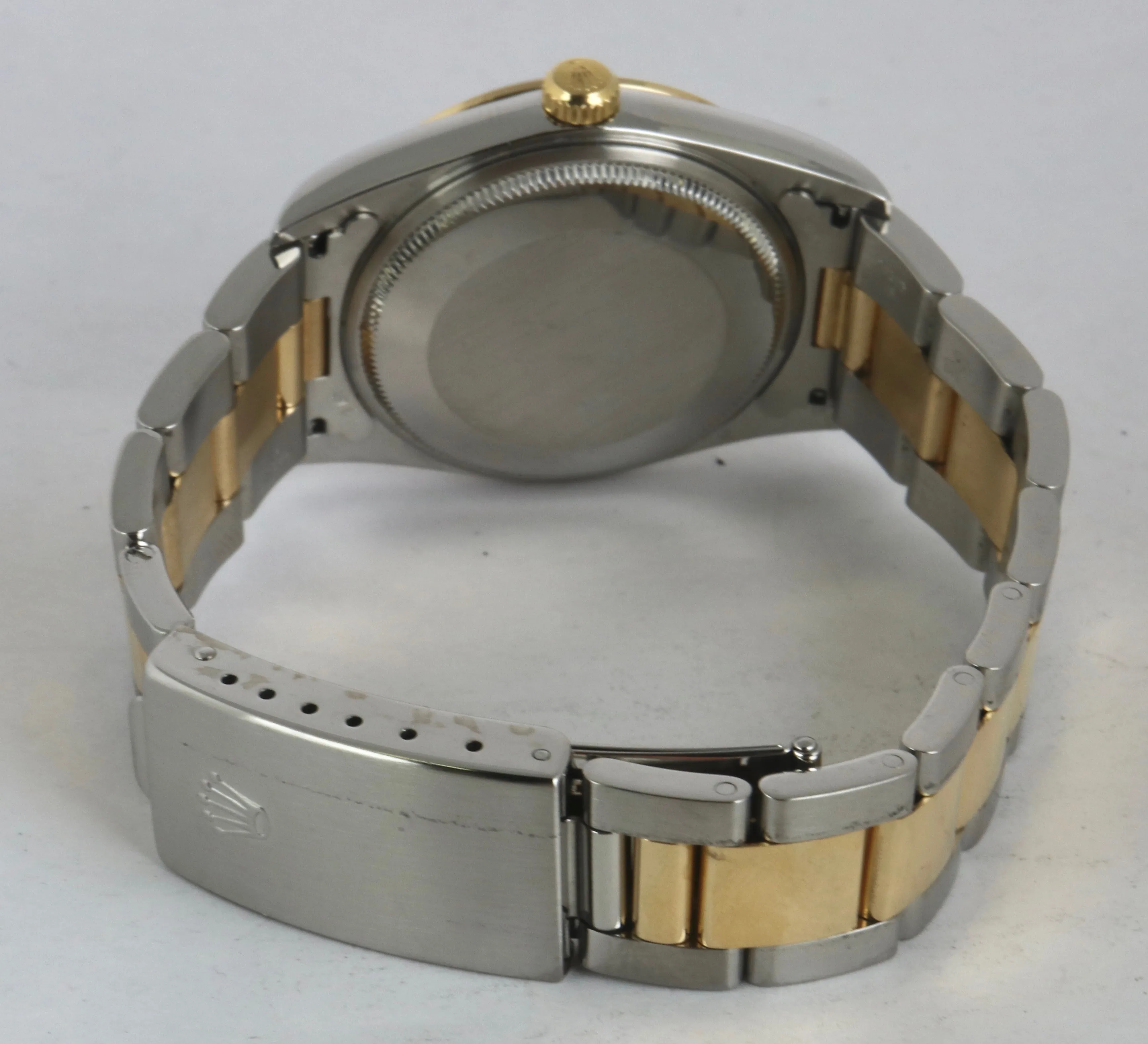 MINT 2005 Rolex Oyster Perpetual 14203 M Black Two-Tone 18K Gold Stainless 34mm