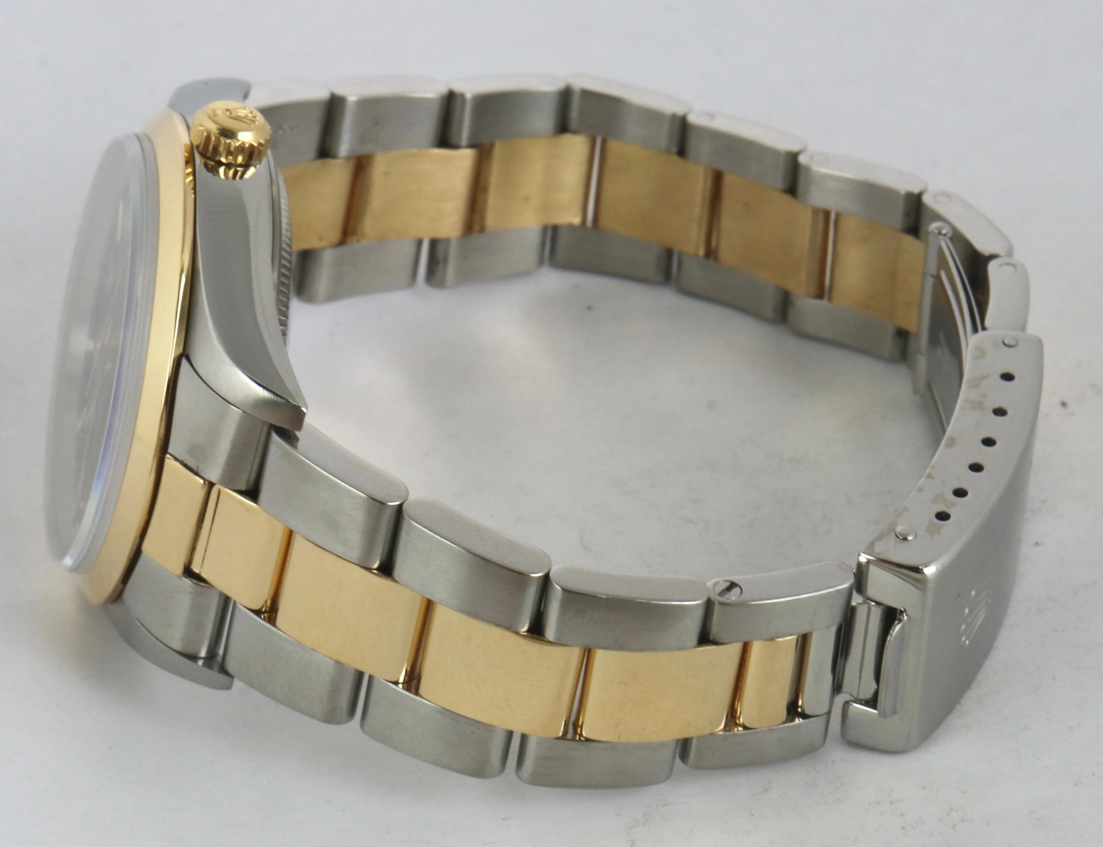 MINT 2005 Rolex Oyster Perpetual 14203 M Black Two-Tone 18K Gold Stainless 34mm