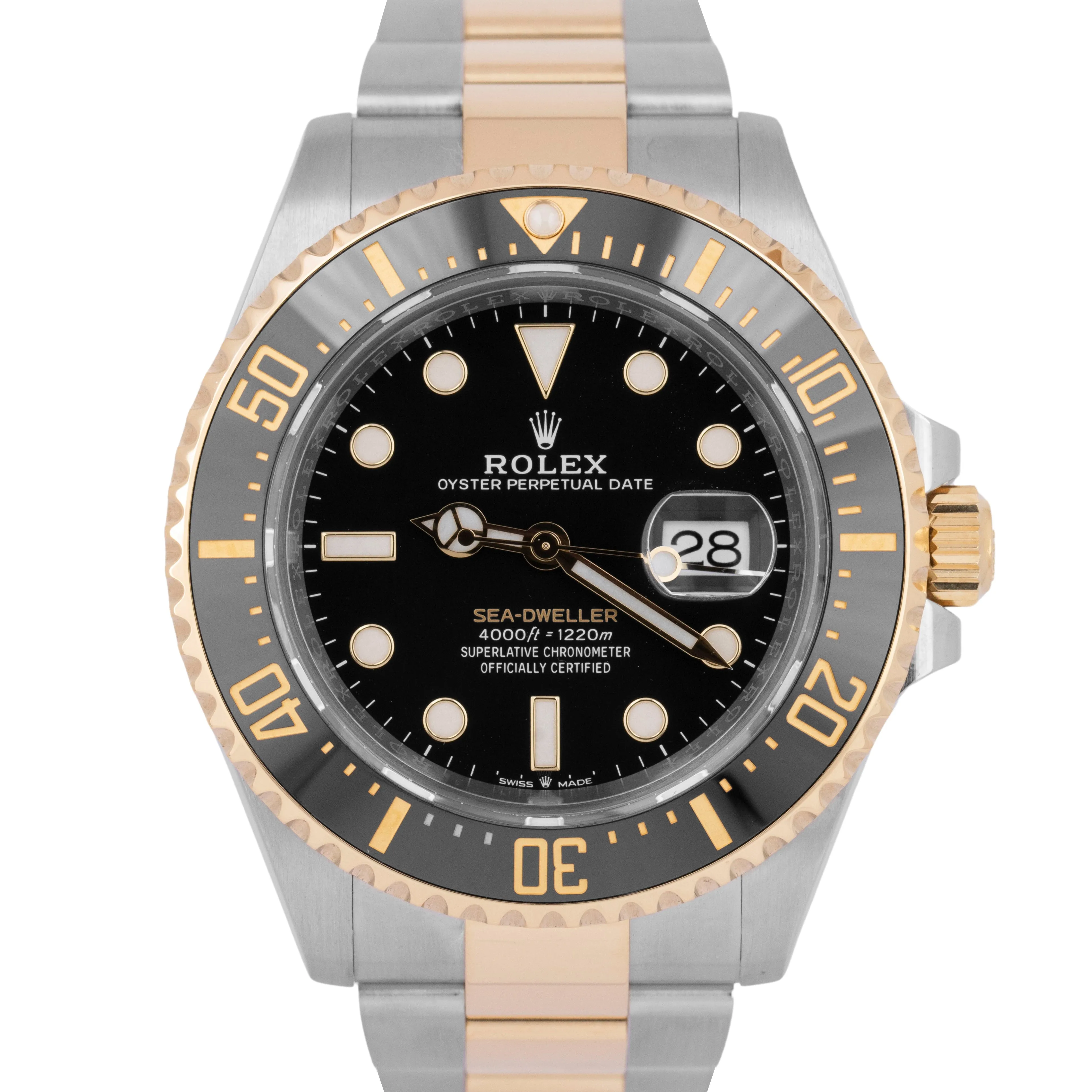 MINT 2022 Rolex Sea-Dweller 43mm Two-Tone 18K Yellow Gold Steel Black 126603 BOX