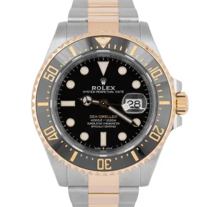 MINT 2022 Rolex Sea-Dweller 43mm Two-Tone 18K Yellow Gold Steel Black 126603 BOX