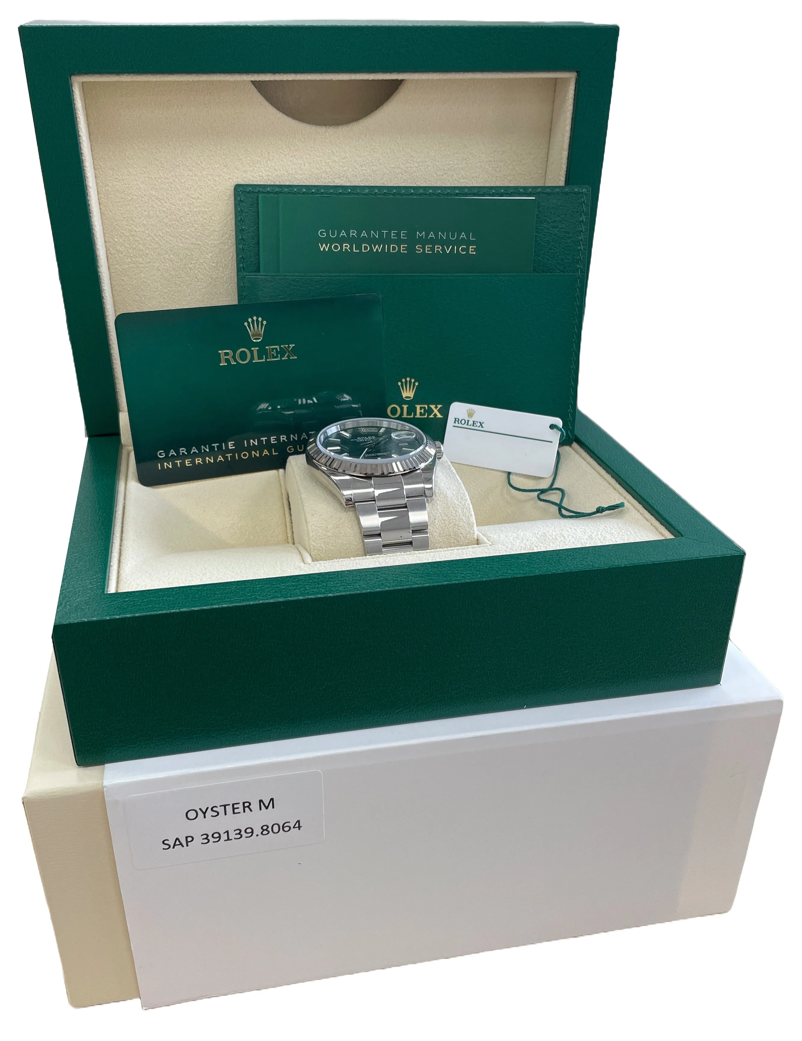 MINT 2023 PAPERS Rolex DateJust 41mm MINT GREEN Steel Fluted Oyster 126334 BOX