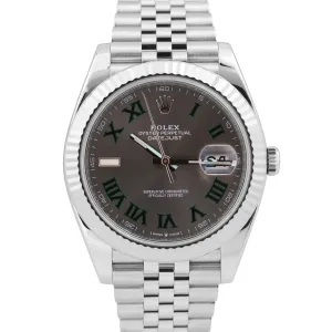 MINT 2023 PAPERS Rolex DateJust 41mm WIMBLEDON 18K Fluted JUBILEE 126334 BOX
