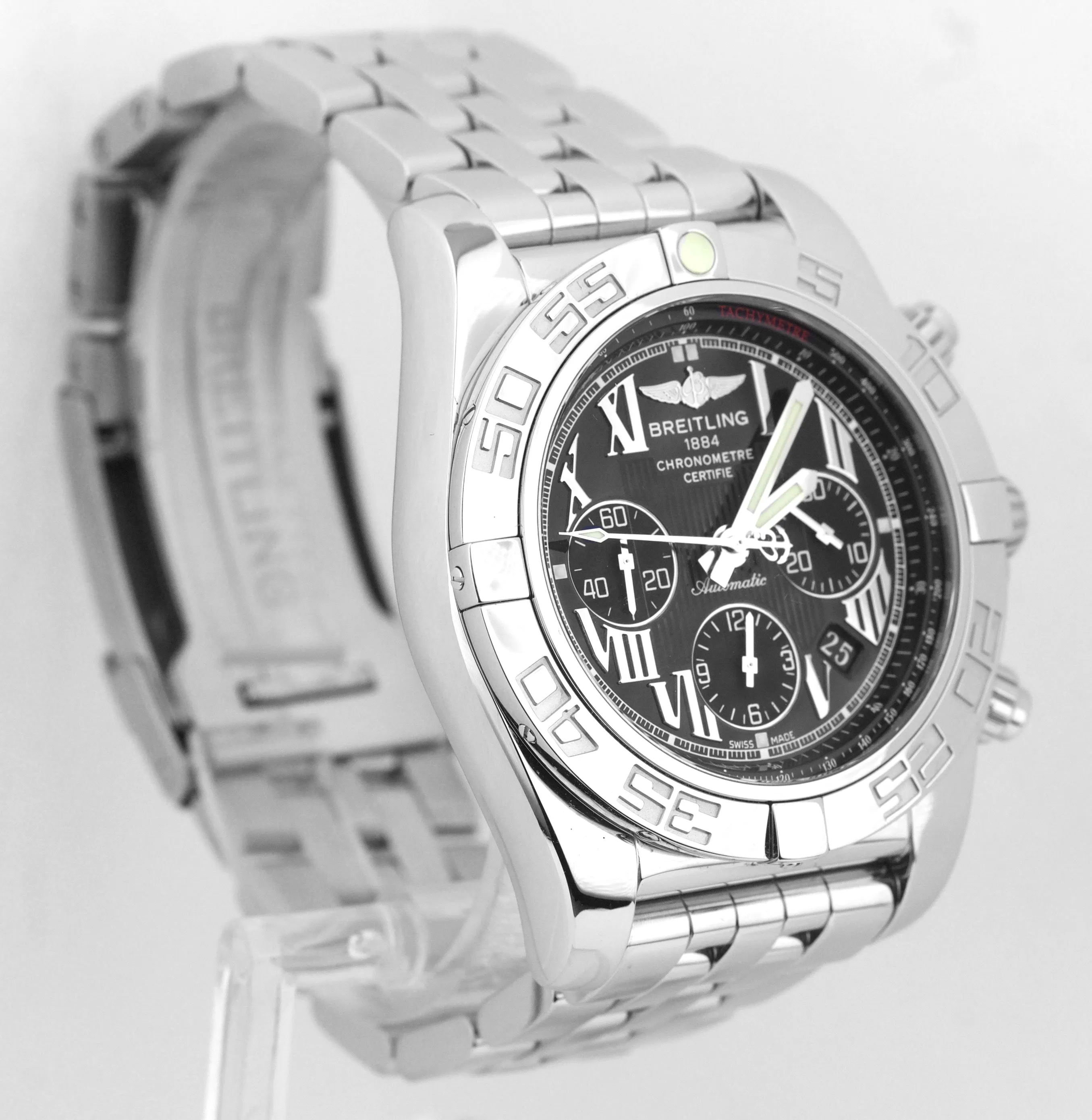 MINT Breitling Chronomat 44mm Stainless Steel Black AB0110 Chronograph Watch
