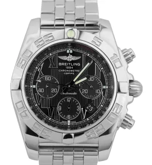MINT Breitling Chronomat 44mm Stainless Steel Black AB0110 Chronograph Watch