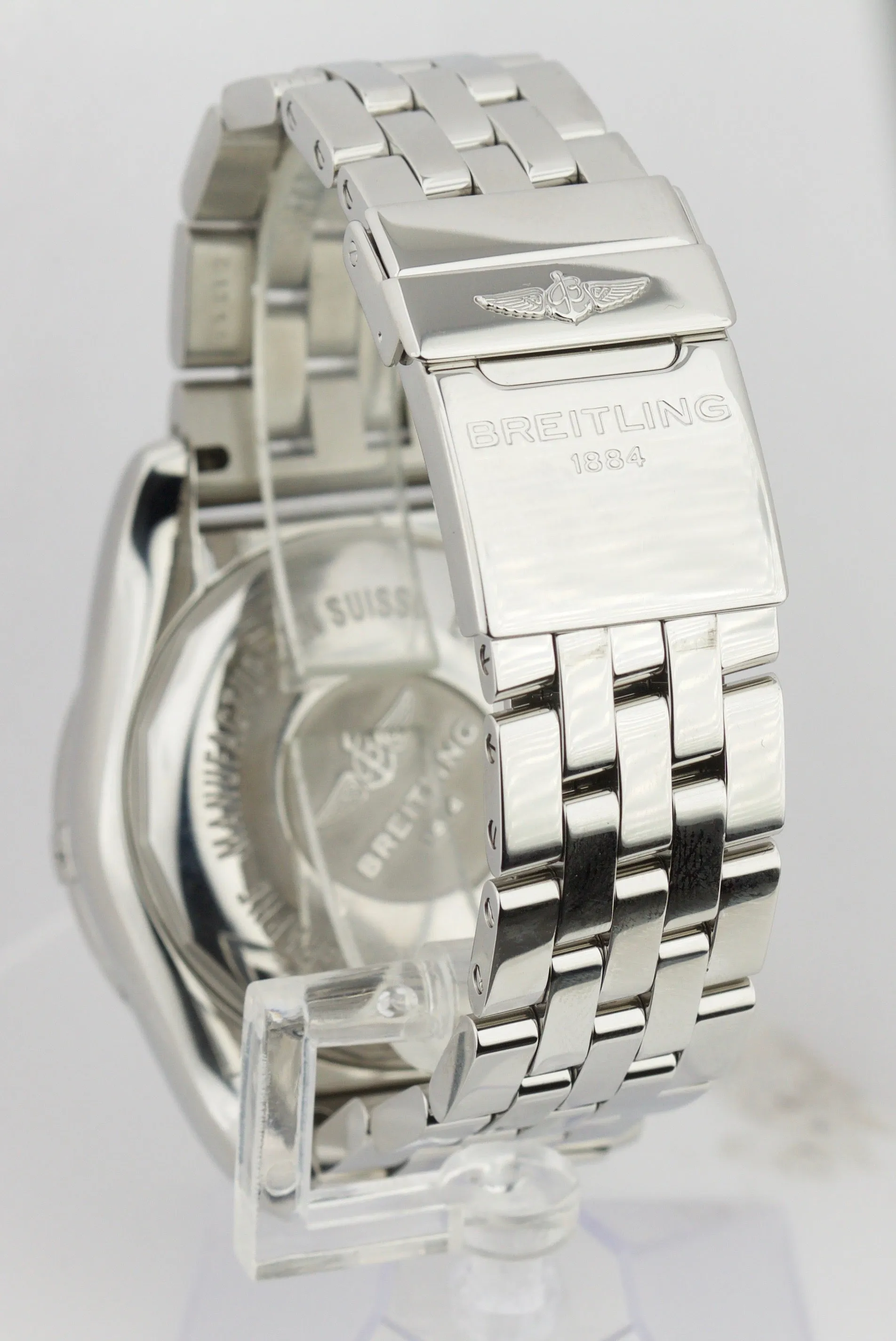 MINT Breitling Chronomat 44mm Stainless Steel Black AB0110 Chronograph Watch