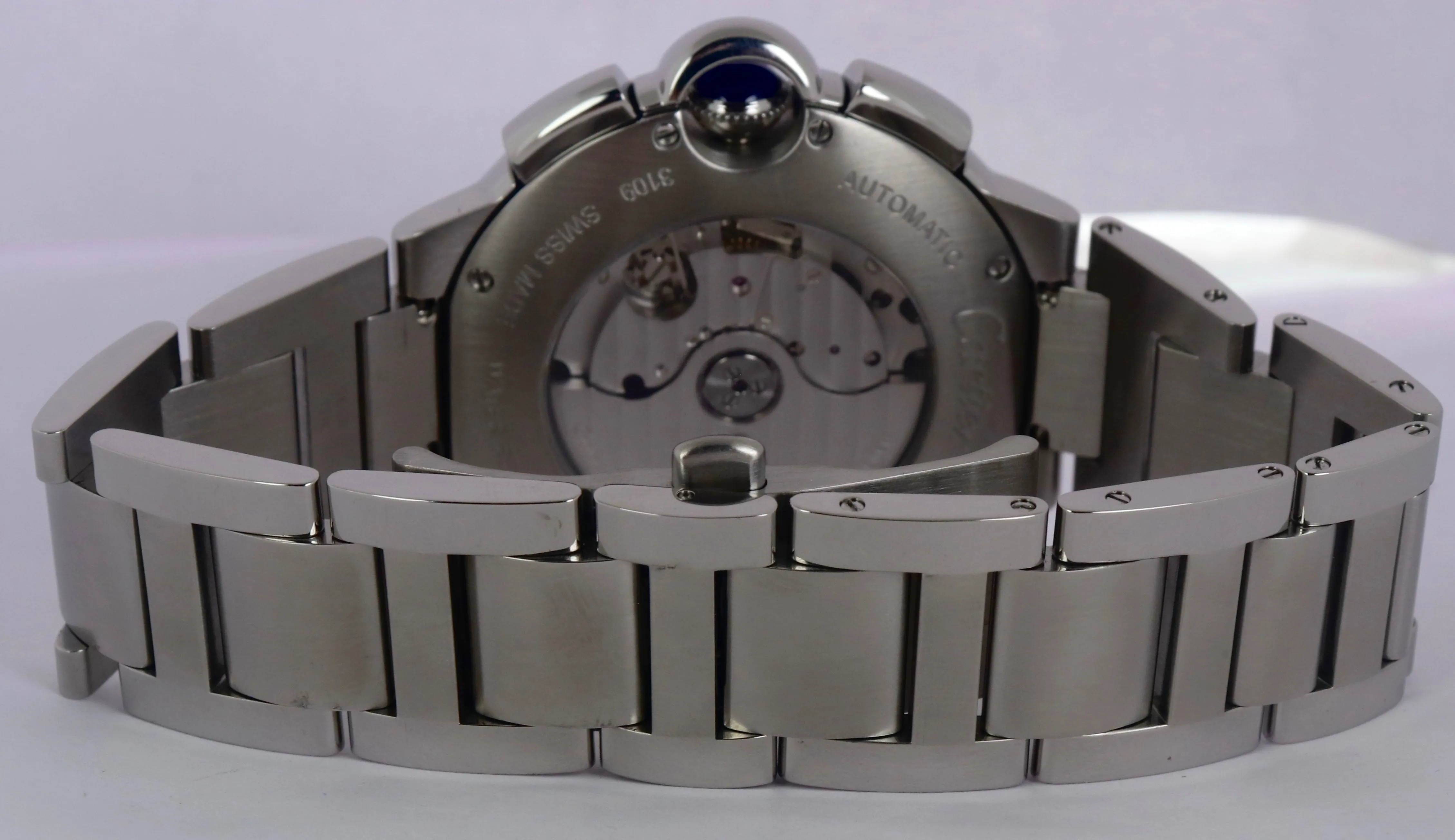 MINT Cartier Ballon Bleu Chronograph 44mm Black Roman Automatic 3109 W6920077