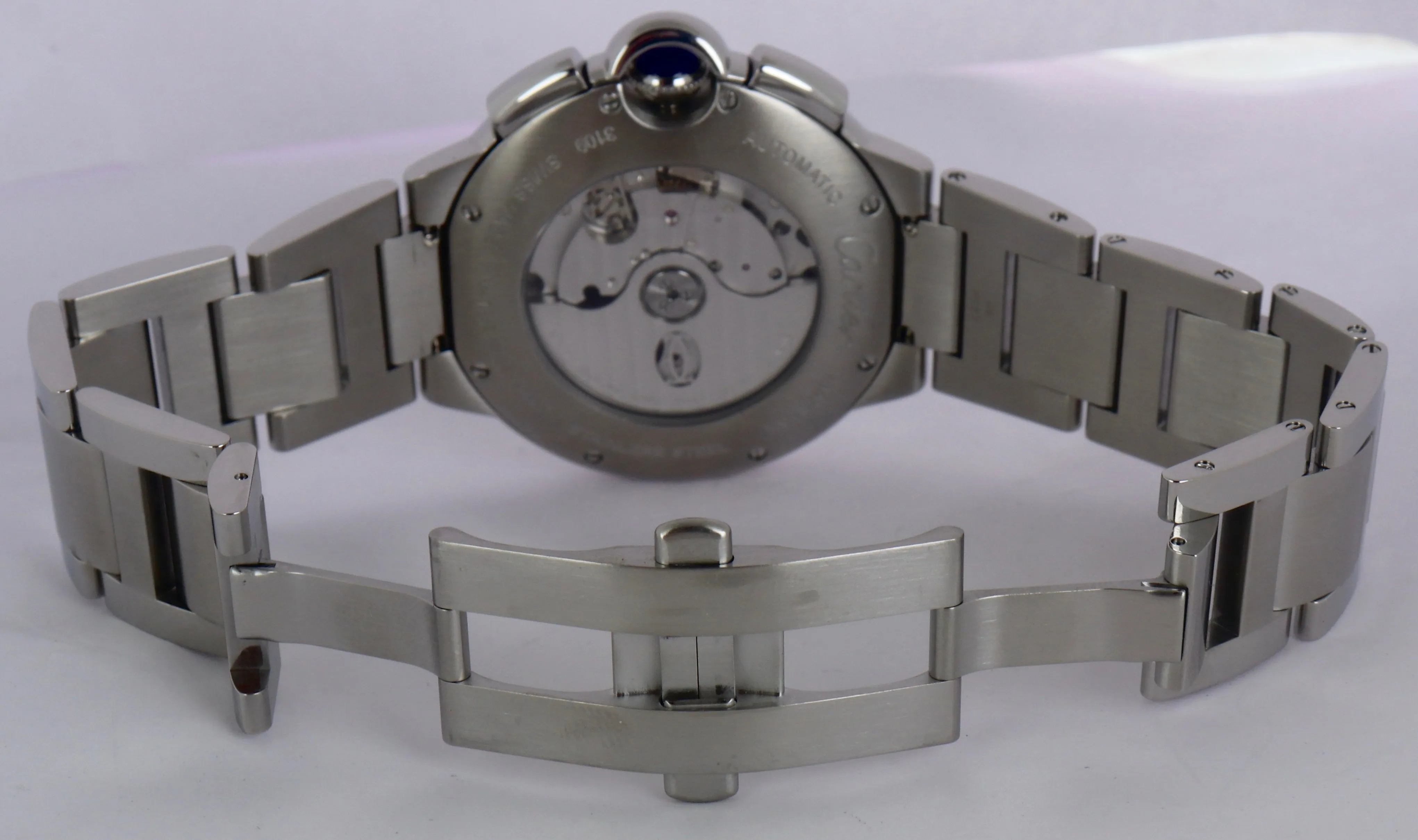 MINT Cartier Ballon Bleu Chronograph 44mm Black Roman Automatic 3109 W6920077