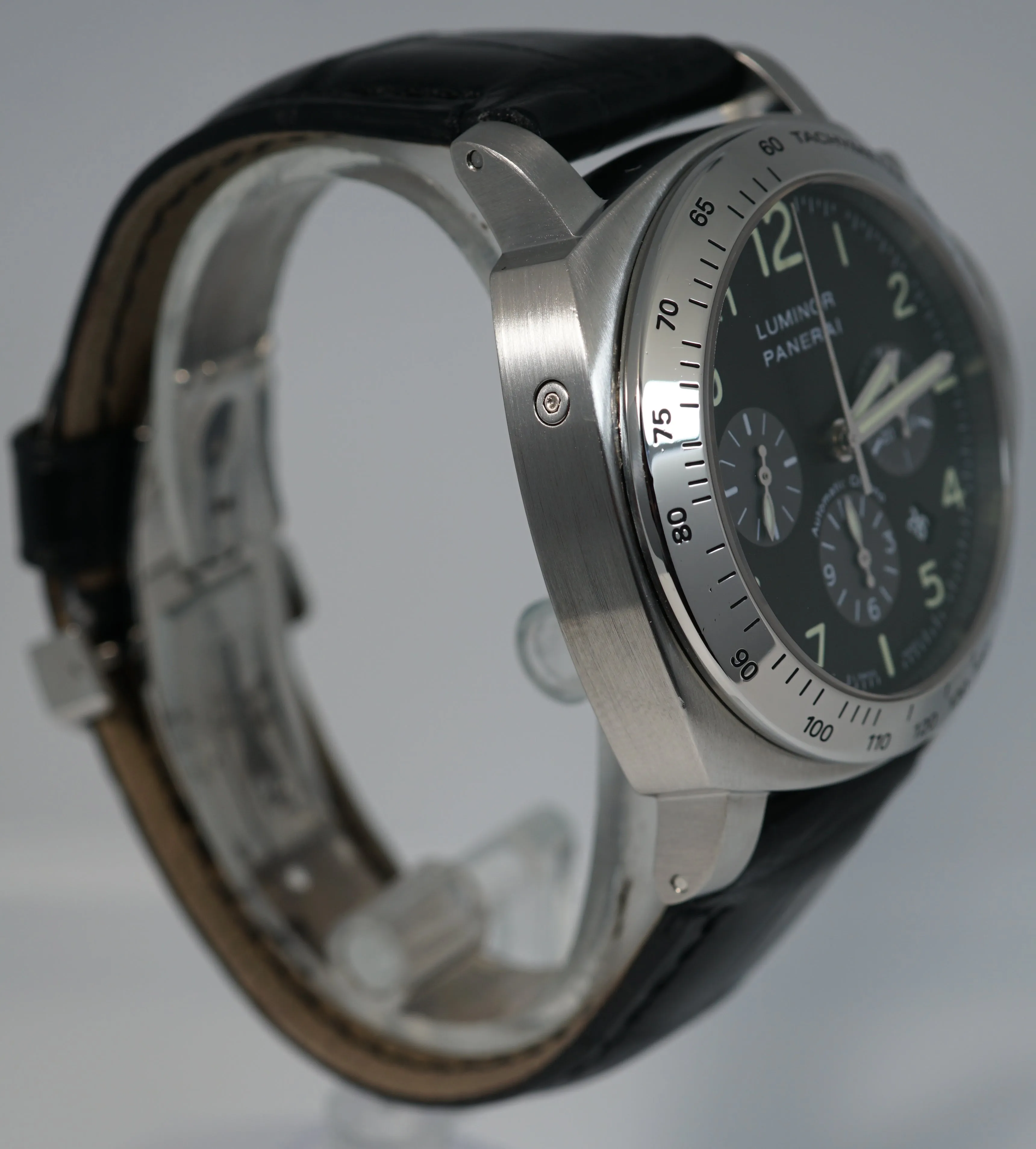 MINT Panerai PAM 162 Luminor Chronograph Automatic Stainless 44mm Watch PAM00162