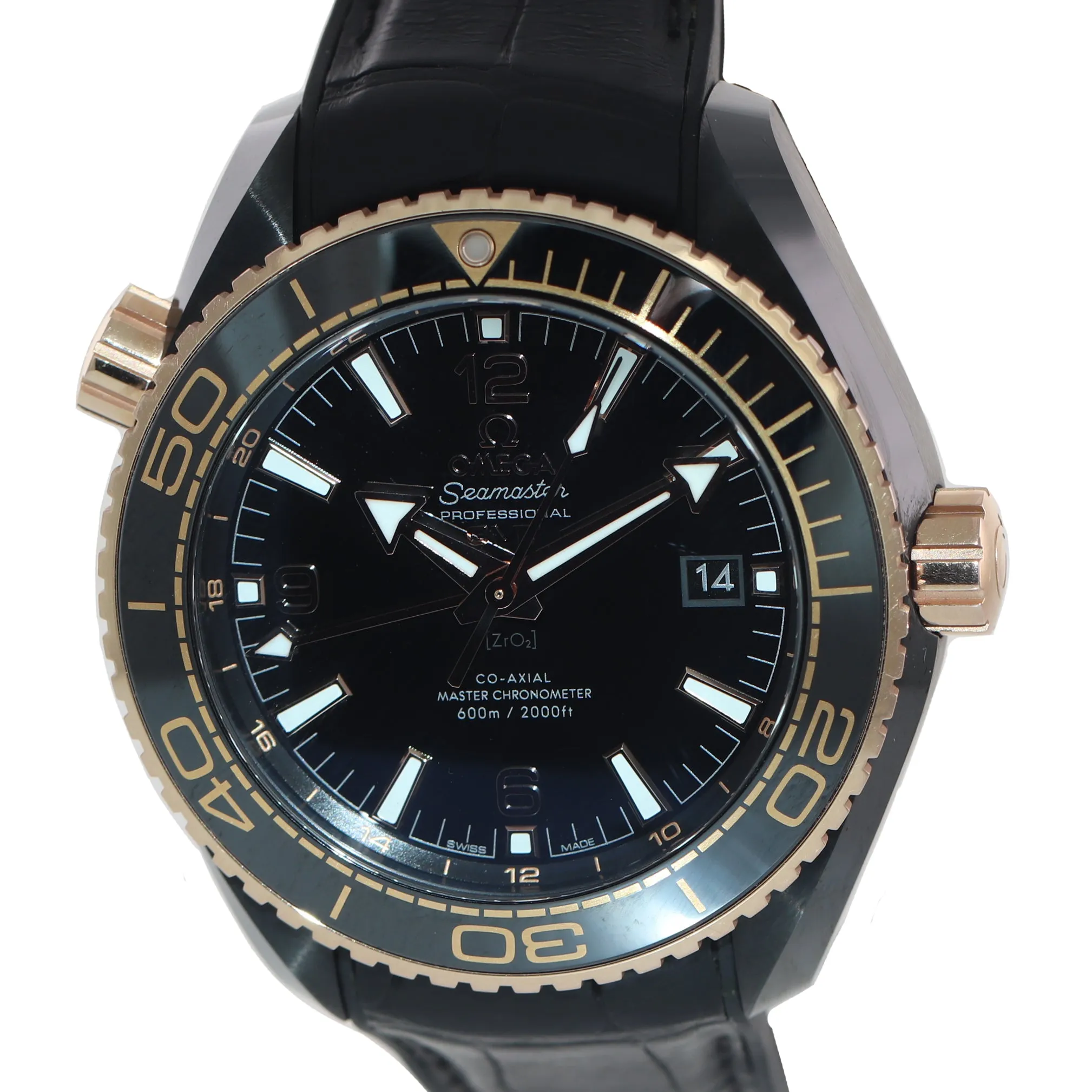MINT PAPERS Omega Planet Ocean Deep Black 215.63.46.22.01.001 Ceramic Rose Watch