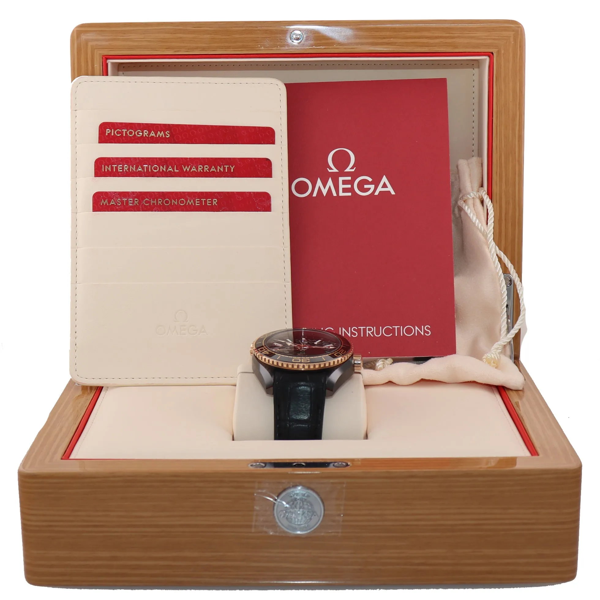 MINT PAPERS Omega Planet Ocean Deep Black 215.63.46.22.01.001 Ceramic Rose Watch