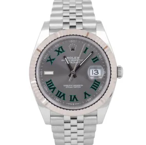 MINT PAPERS Rolex DateJust 41mm Wimbledon Jubilee Stainless Watch 126334 BOX