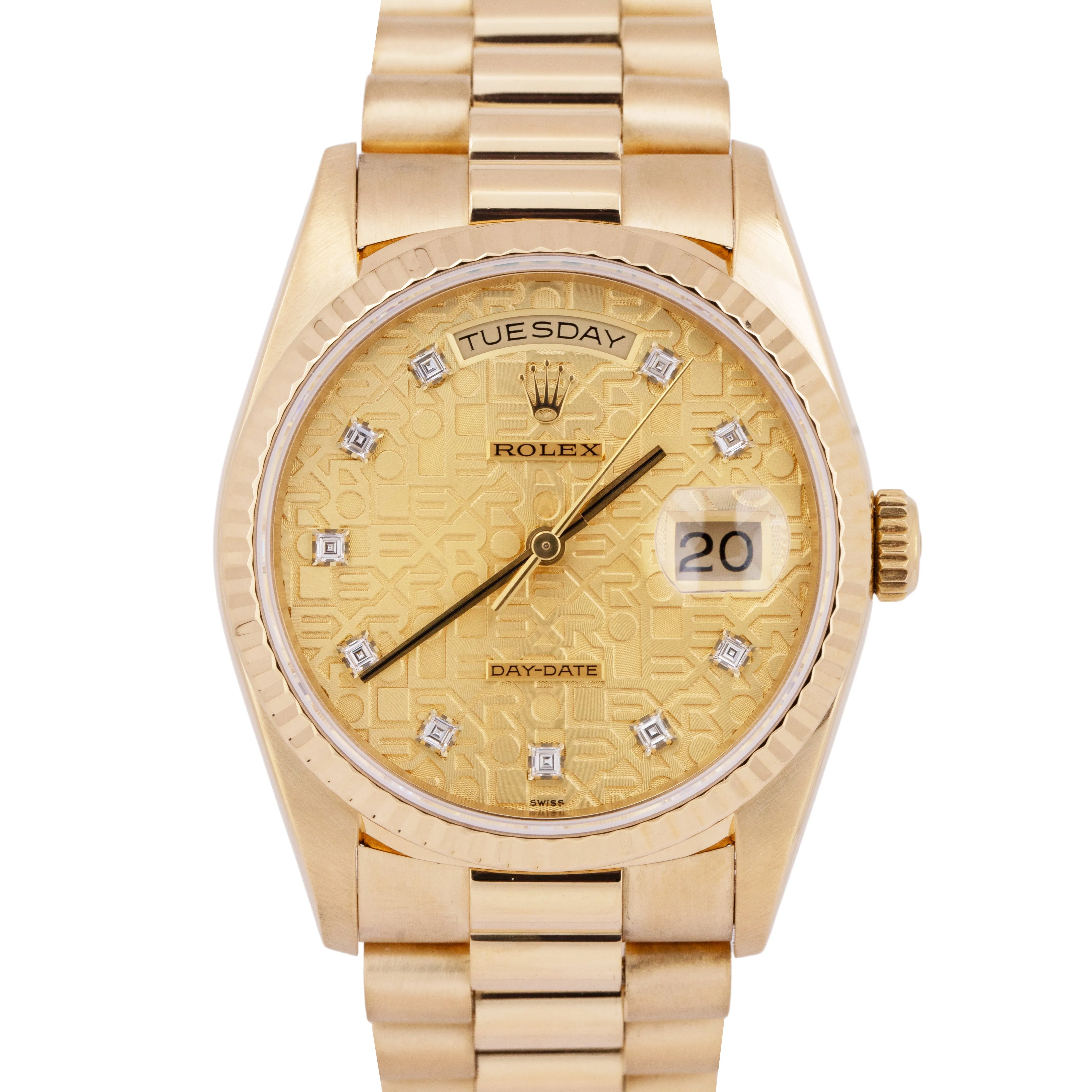 MINT PAPERS Rolex Day-Date President 36mm JUBILEE DIAMOND 18K Gold 18238 BOX