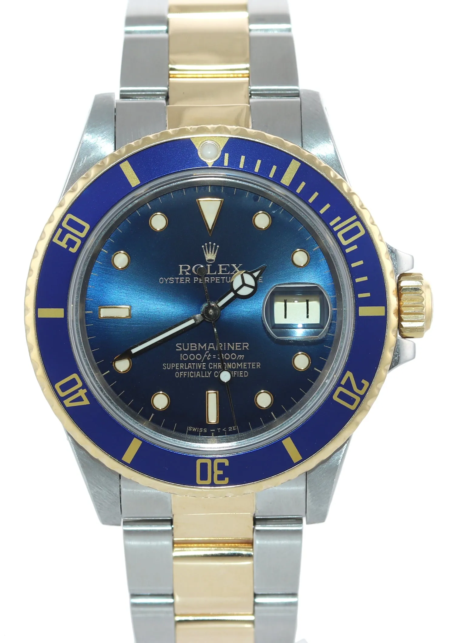 MINT PAPERS Rolex Submariner Date 16803 18K Gold Steel Two Tone Blue Watch Box