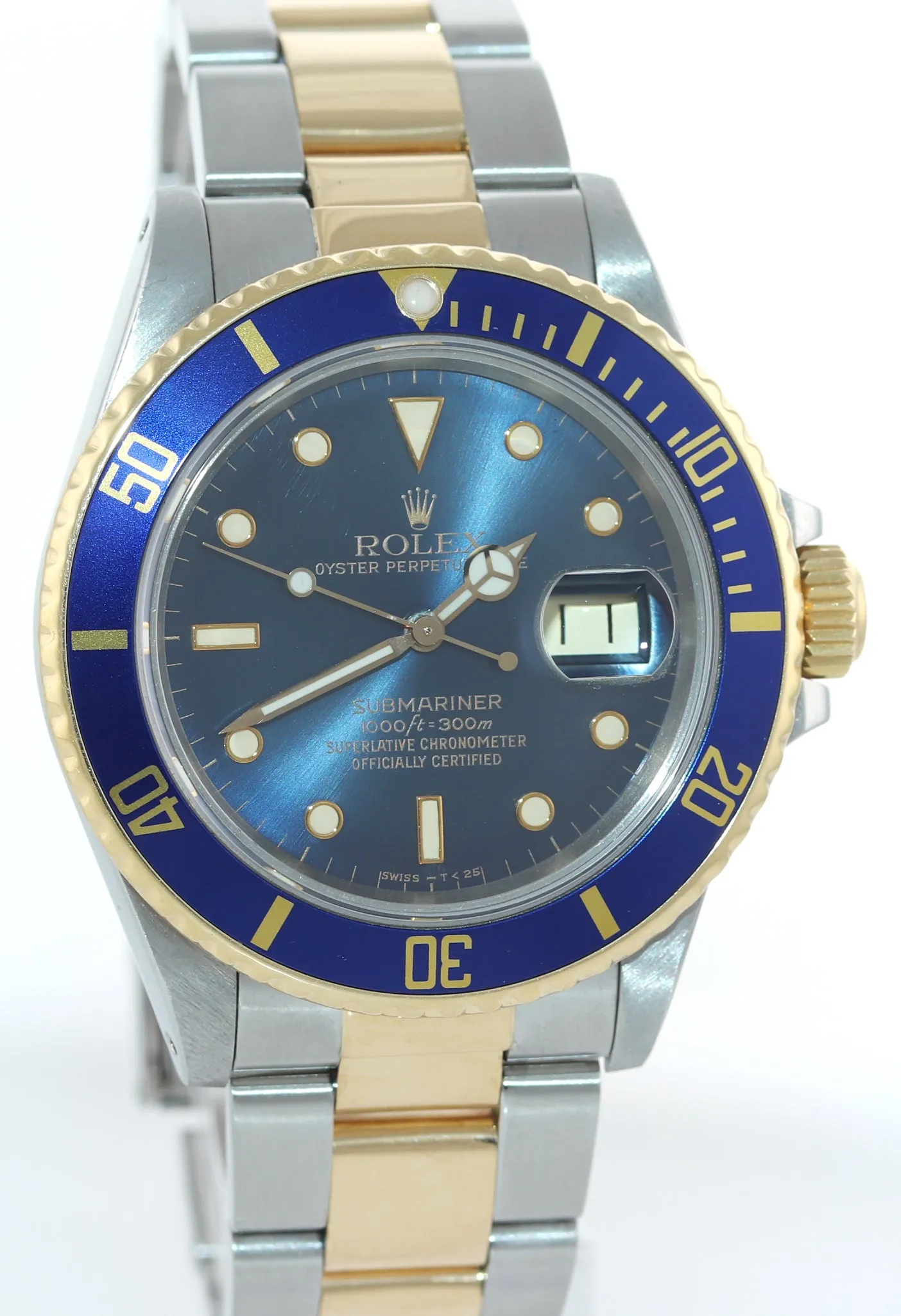 MINT PAPERS Rolex Submariner Date 16803 18K Gold Steel Two Tone Blue Watch Box