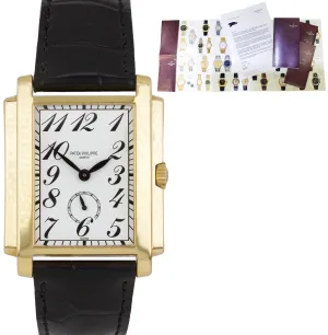 MINT Patek Philippe Gondolo Arabic 18K Yellow Gold Leather Manual Watch 5024-J