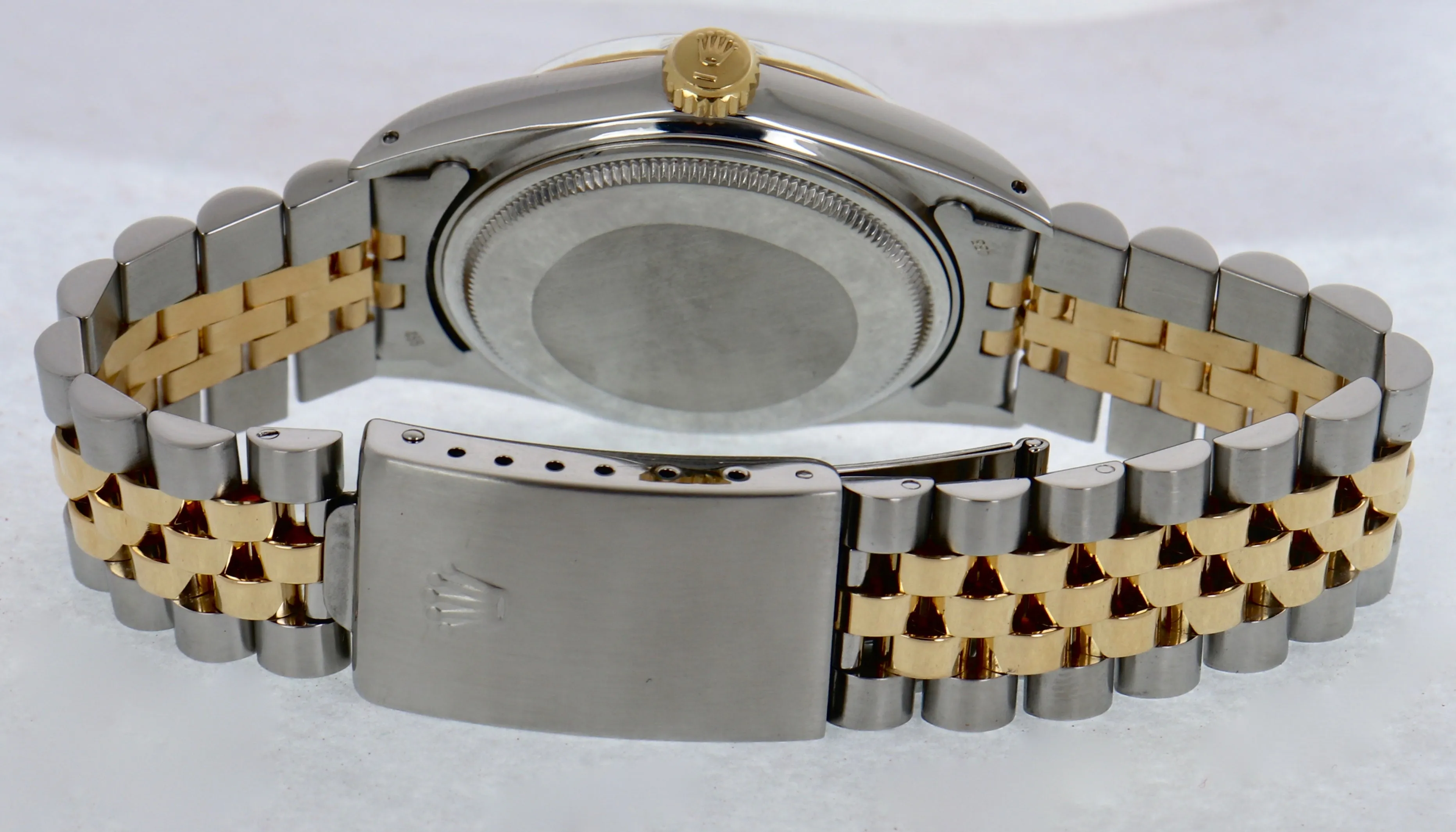 Mint Rolex DateJust 36mm 16013 White Roman 18K Two-Tone Gold Steel Jubilee Watch