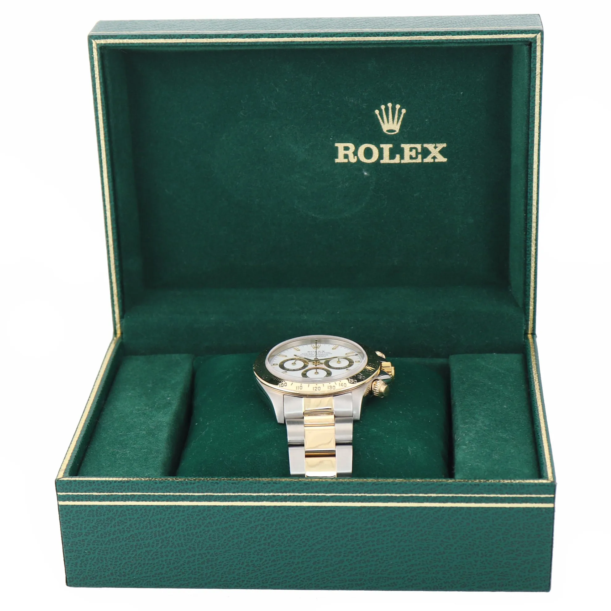 MINT Rolex Daytona 16523 Zenith Two Tone 18 Yellow Gold White Tritium Dial